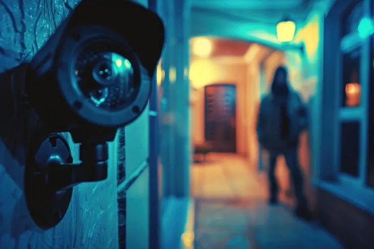 Caméra de surveillance CCTV installée