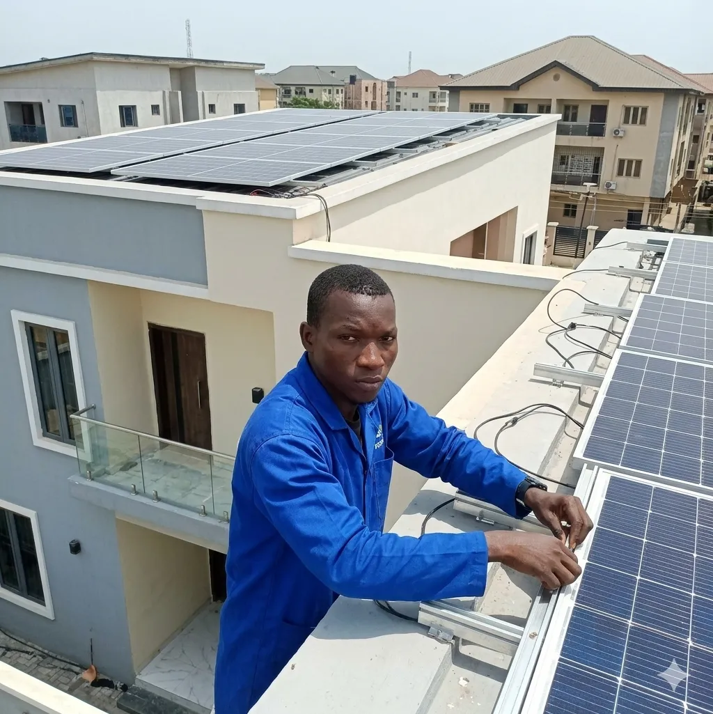 Installation de panneaux solaires au Bénin